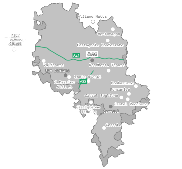 Mappa agriturismi provincia di Alessandria