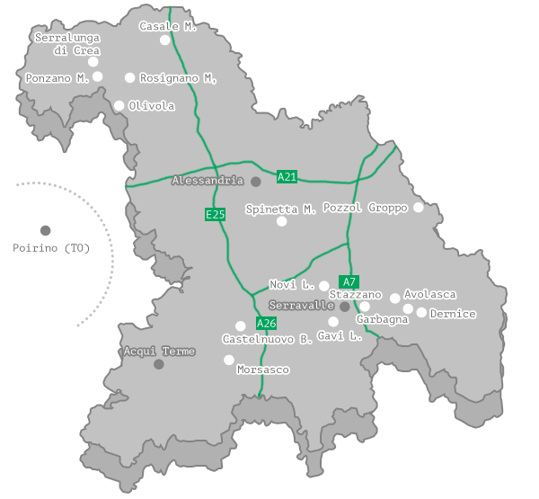 Mappa agriturismi provincia di Alessandria