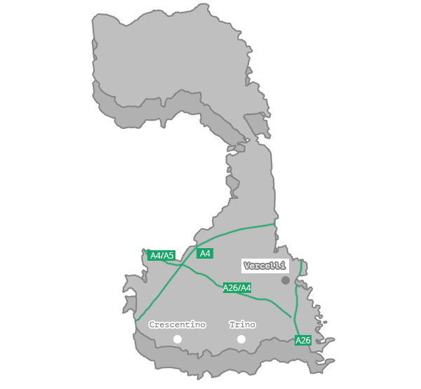 Mappa agriturismi provincia di Vercelli
